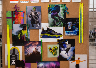 Credit: Keith Fearnow for Outdoor Retailer. A designer's mood board displayed at Outdoor Retailer 2023.